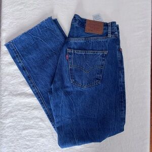 Levi’s 501 Button Fly Medium Wash Straight Leg Jeans 26x32 CUT TO 29”Length